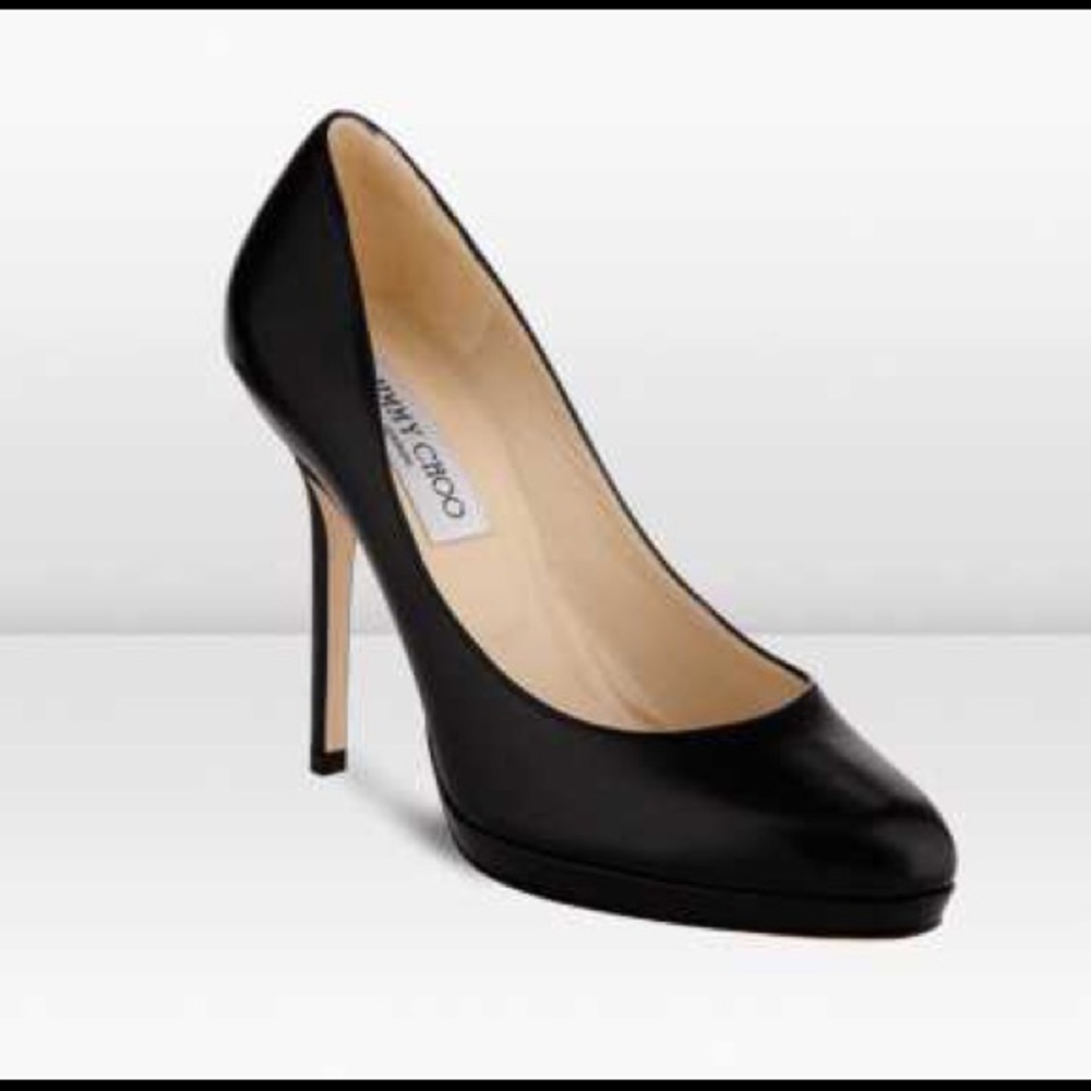 Authentic Jimmy Choo Black Leather platform pumps